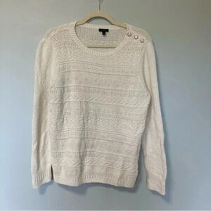 Talbots cream 100% cotton cable knit like  sweater